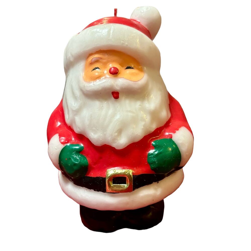 Vintage Santa Candle 6in tall